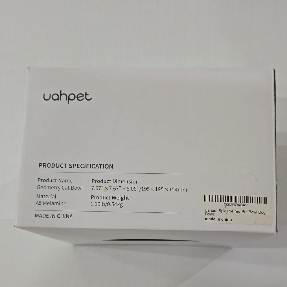 Uahpet - White Geometry Cat Bowl